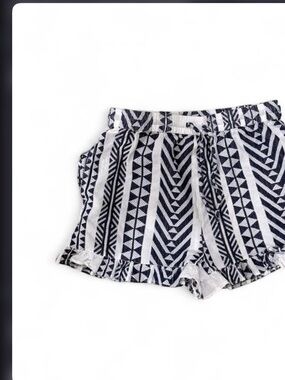 Francesca's Collections Black & White Aztec Ruffle Waist Shorts
